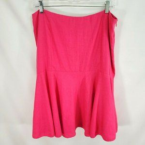 Lauren Ralph Lauren Size 12 Pink Linen Trumpet Skirt Side Zip Ruffle Lined